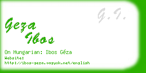geza ibos business card